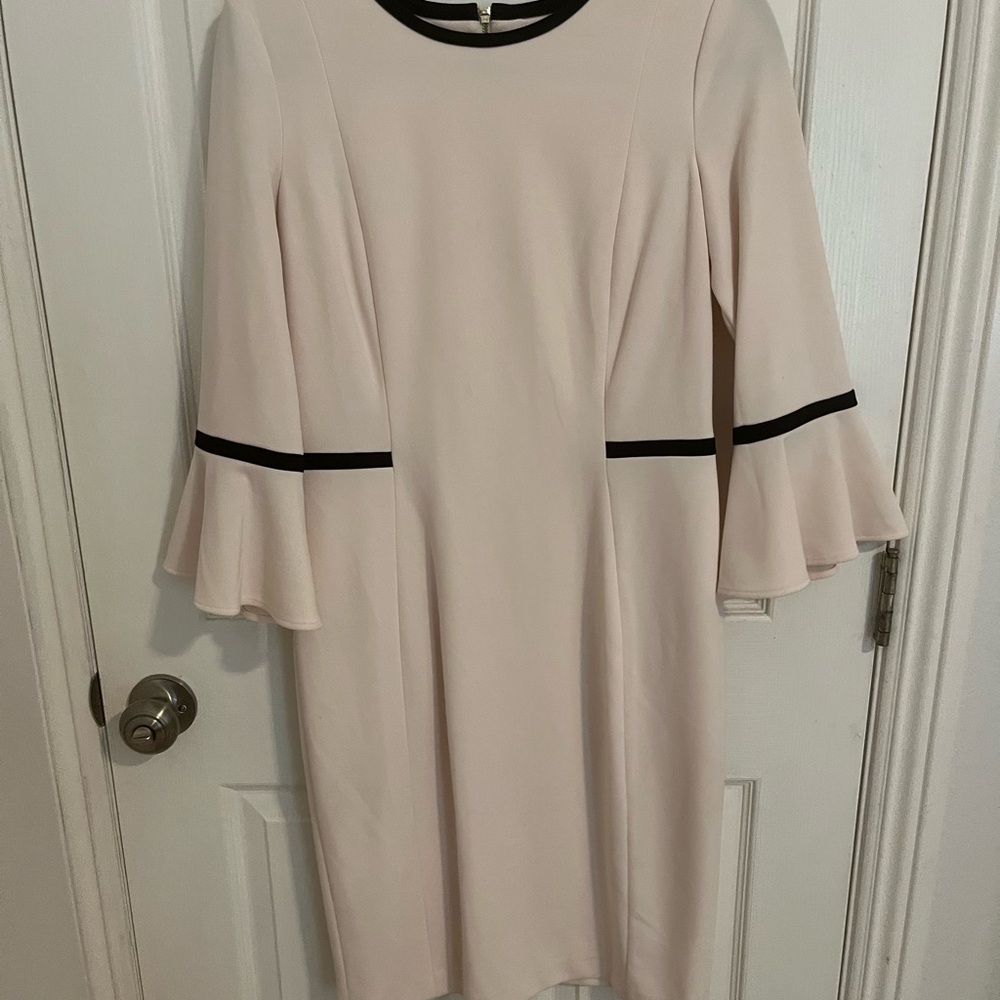 Calvin Klein Cream Dress with Black Trim